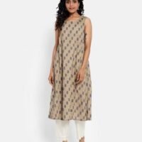 Cotton Printed Slim Fit Long Kurta