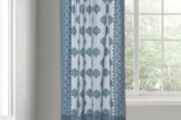 Blue Inaaya Cotton Woven Cutwork Curtain  1pc