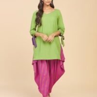 NUIndian Green Cotton Slim Fit Kurta