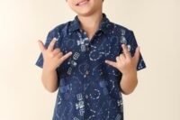 Indigo Cotton Printed Shirt