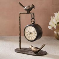 Black Ivaan Metal Table Clock
