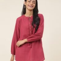 Pink Cotton A-Line Tunic