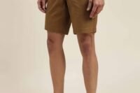 Mustard Cotton Slim Fit Pants