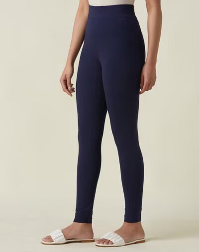 Navy Cotton Skinny Fit Leggings