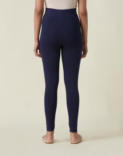 Navy Cotton Skinny Fit Leggings - Image 4