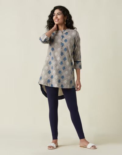 Navy Cotton Skinny Fit Leggings - Image 3