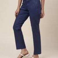Navy Cotton Slim Fit Formal Chino Pant