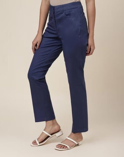 Navy Cotton Slim Fit Formal Chino Pant