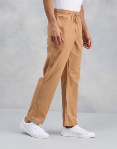 Brown Cotton Drawstring Pants - Image 2